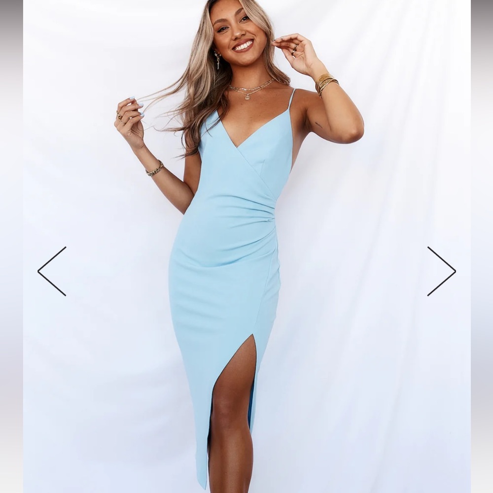 Hello Molly Quiet Dancer Midi Dress Blue Small